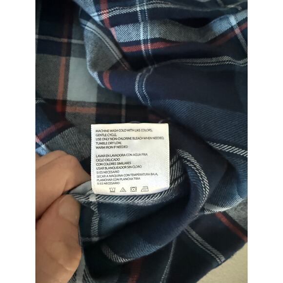 Men's Weatherproof Beacon Blue Plaid Flannel Button-up Shirt 3X/XXXL NWT - Picture 7 of 8